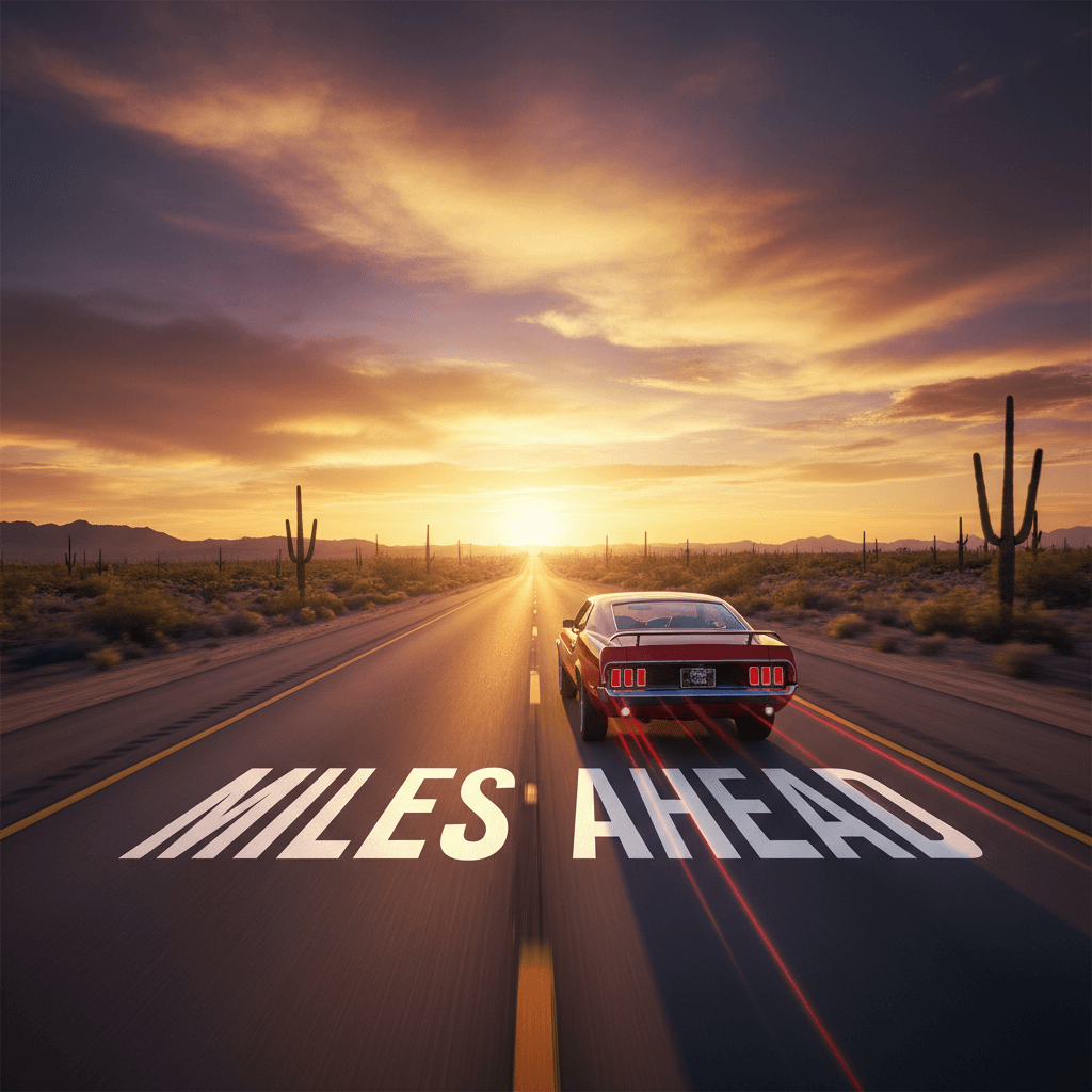 Car driving on open highway toward the horizon