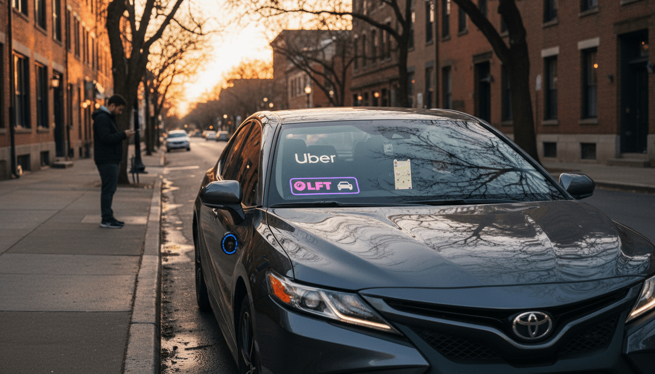 Clean modern sedan parked on a residential street, ready for a rideshare driver